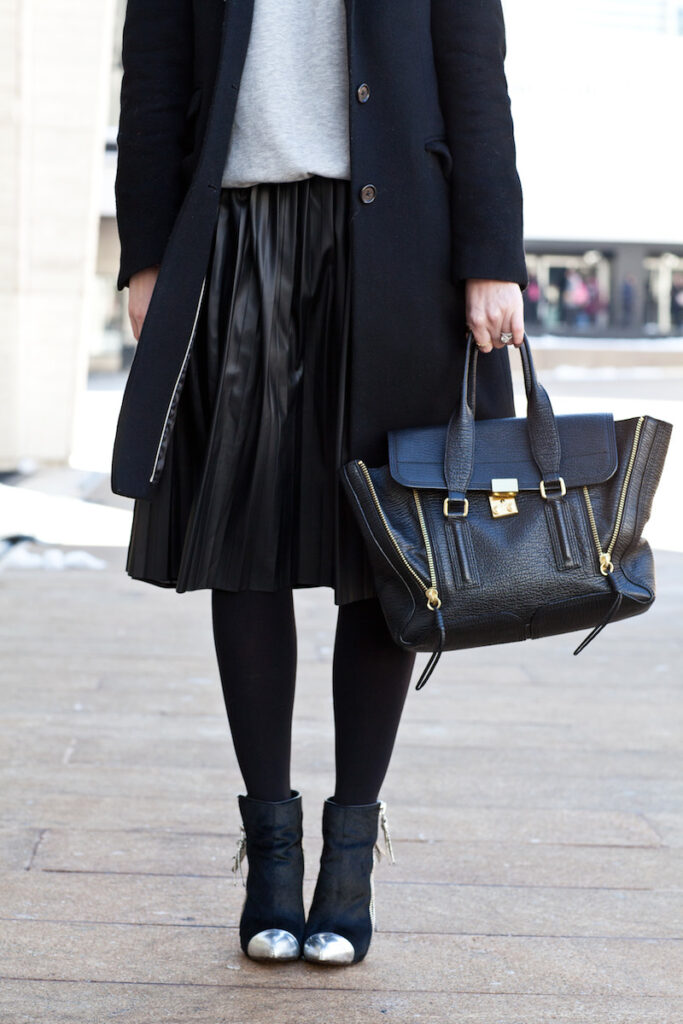 leather midi skirt