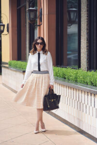 how to style Wilson windowpane skirt and Caroline blouse from Buru White Label