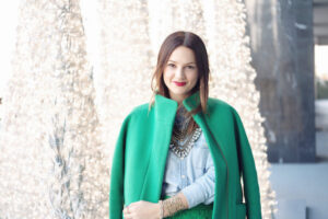 Caroline styles green for winter