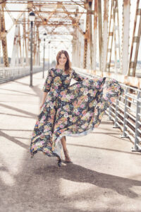 how to style a boho chic, floral maxi dress.
