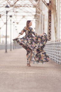 how to style a boho chic, floral maxi dress.