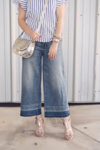 Caroline styles the flared sleeve trend in Draper James Cloister top