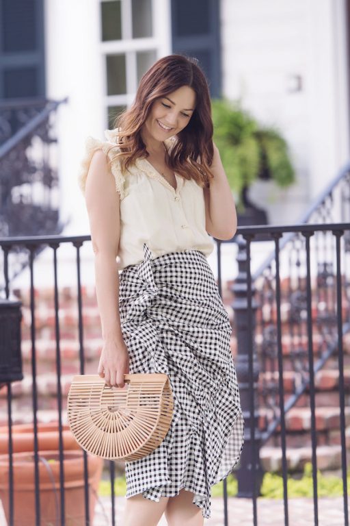 GINGHAM RUFFLE WRAP SKIRT - HOUSE of HARPER HOUSE of HARPER