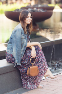 How to transition a floral maxi to fall.