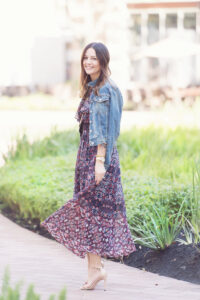 How to transition a floral maxi to fall.