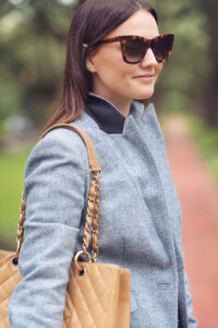 Caroline styles her Boden Blazer for an easy fall look.